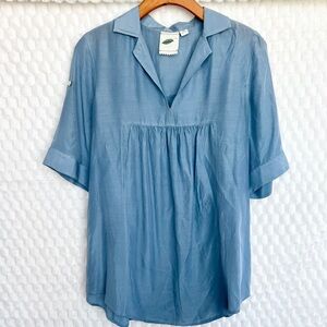 Nurture Women's Light Blue Rayon & Silk 3/4 Sleeve Size Medium